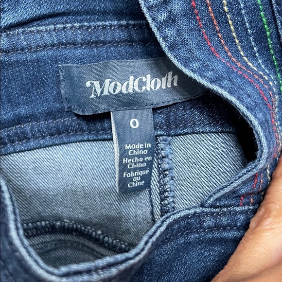 NWT ModCloth Jeans | Over the Rainbow Denim Shortalls Size 0 - Picture 5 of 5